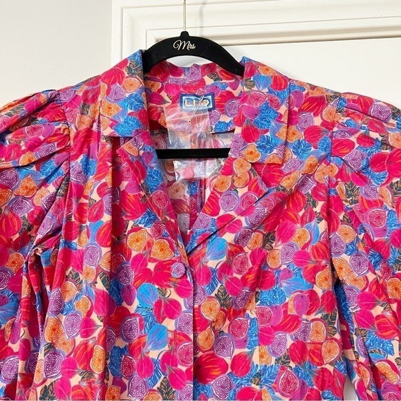 NWT LHD Casitas Printed Cotton Blend Poplin Mini Dress - Picture 6 of 13